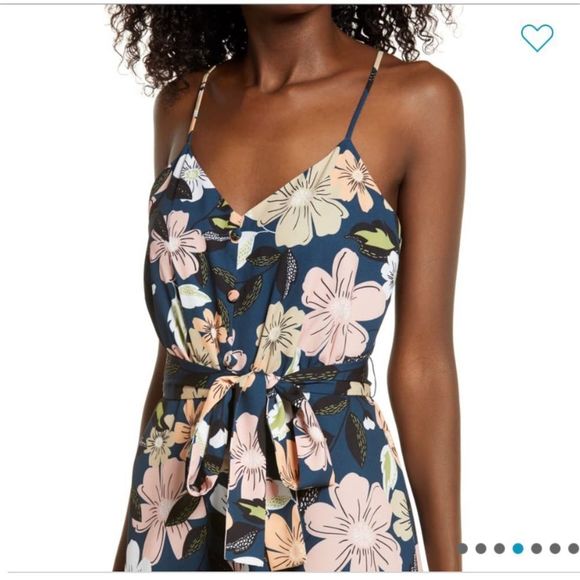 NWT Chelsea28 Wide Leg Floral Jumpsuit - Picture 1 of 8